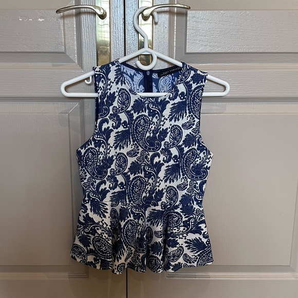 GREAT CONDITION ZARA PEPLUM TOP - Picture 1 of 4